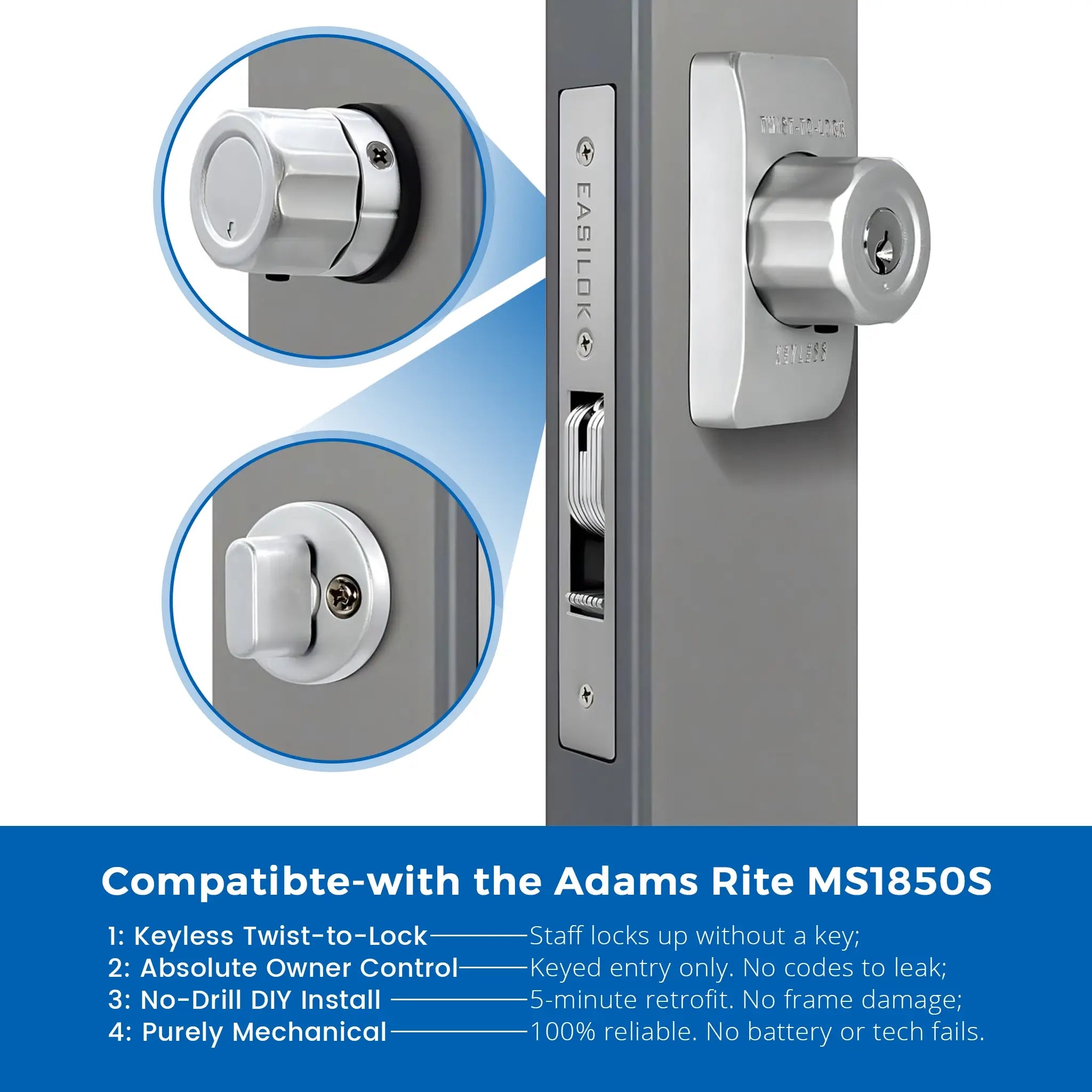 SM1850 Storefront Lock – MS1850 Replacement